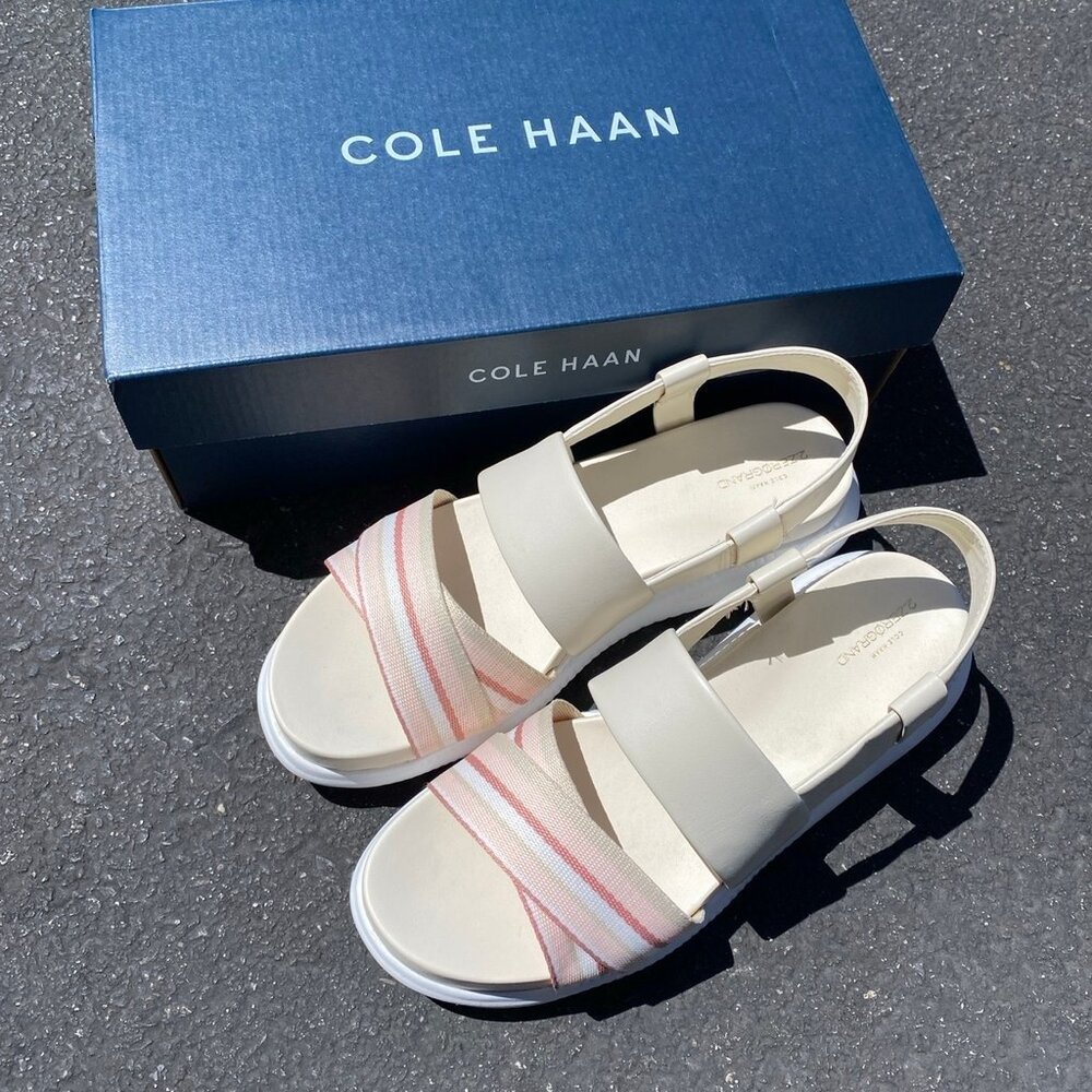 Cole Haan crossed platform strapped sandal US8
